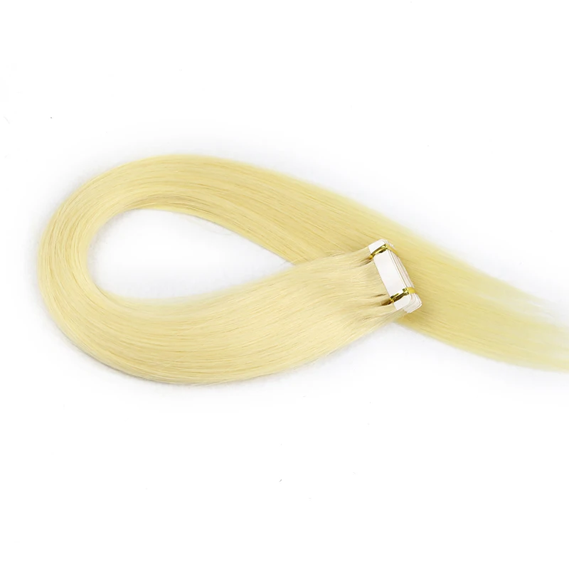 Toysww Virgin Human Hair Tape Extensions European Natural Seamless Skin Weft Blonde Color 613 100% Tape in Virgin Hair Straight