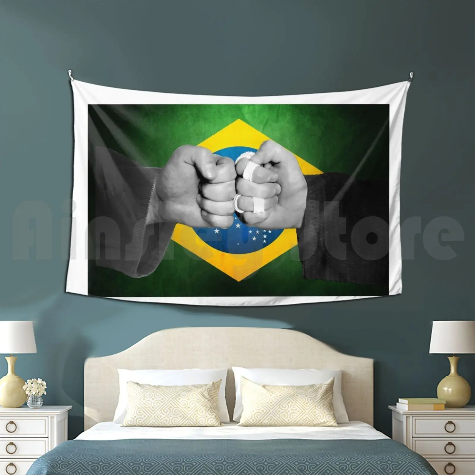 Jiu Jitsu Brotherhood Customized Tapestry Bjj Jiu Jitsu Ju Jutsu Judo Brazilian Martial Flag Brotherhood