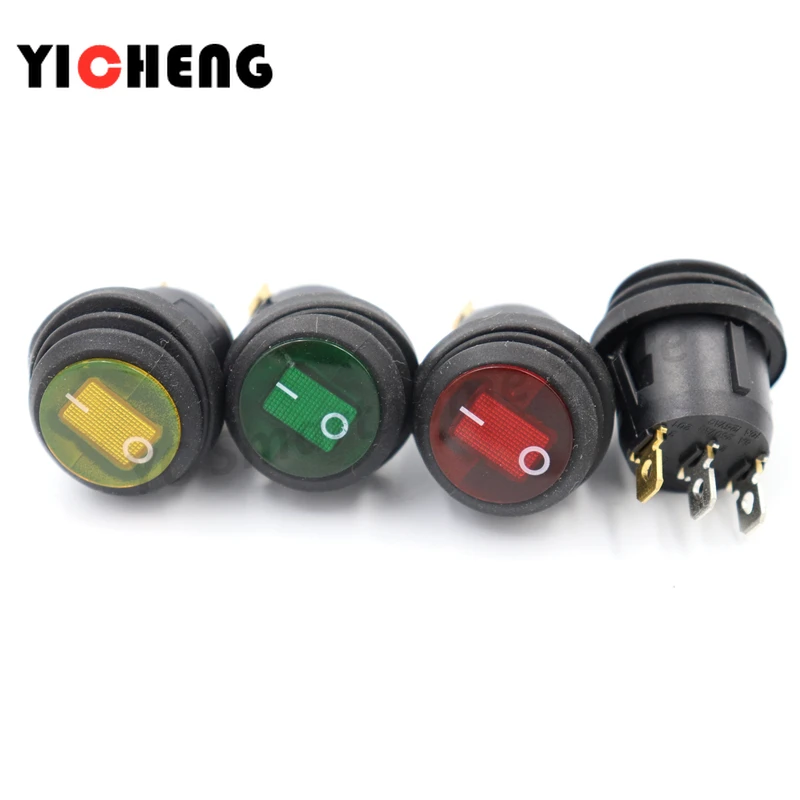 1 Uds encendido/apagado SPST redondo impermeable barco LED interruptor basculante 12V 220V interruptor de botón de encendido apagado en тумб Nairobi лодка