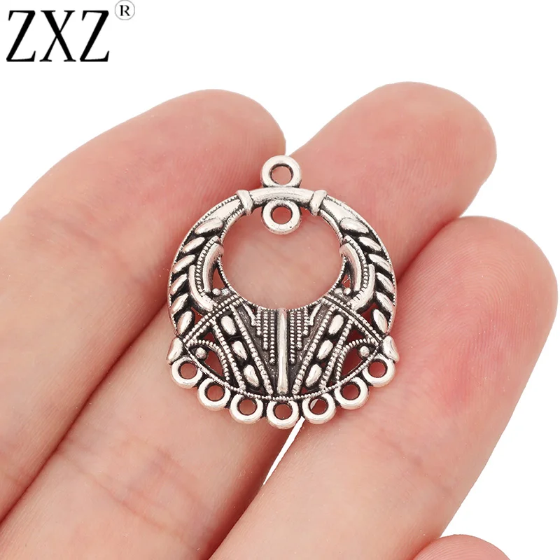 

ZXZ 10pcs Tibetan Silver Earring Chandelier Multi Strand Connector Charms Pendants Jewelry Findings