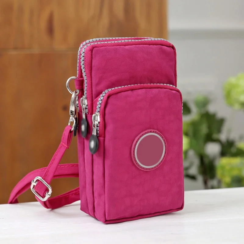 Fashion Zippers Mobile Phone Bags Coin Pocket Women Small Shoulder Bags Crossbody Bags Wrist Handbag