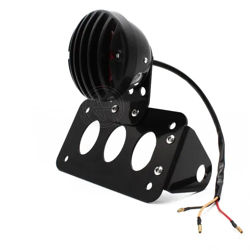 Imagen 2 del producto Luz trasera Universal de montaje lateral para motocicleta de 12V con soporte de placa de matrícula para Harley Bobber Yamaha Honda Suzuki