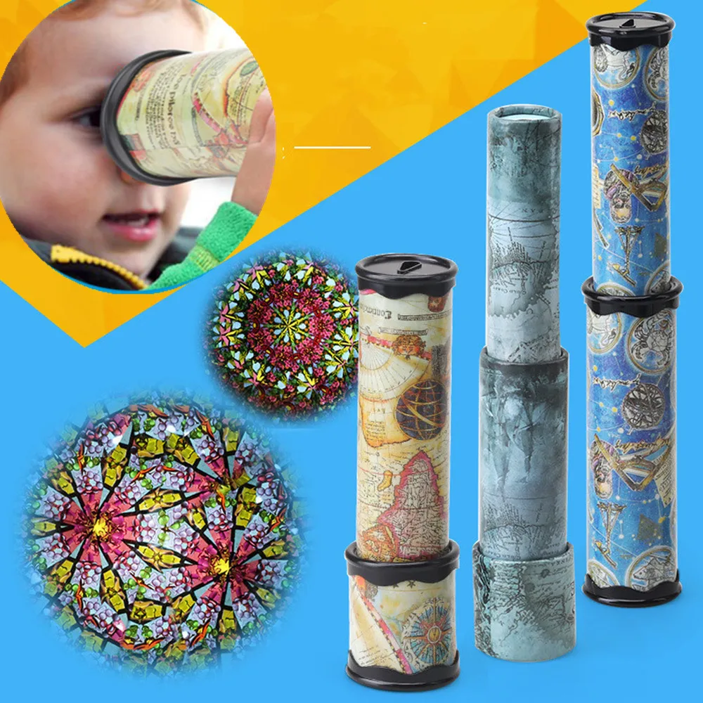 Interactive Classic Rotatable Kaleidoscope  Magic Educational Imaginative Cartoon Toy for Kids