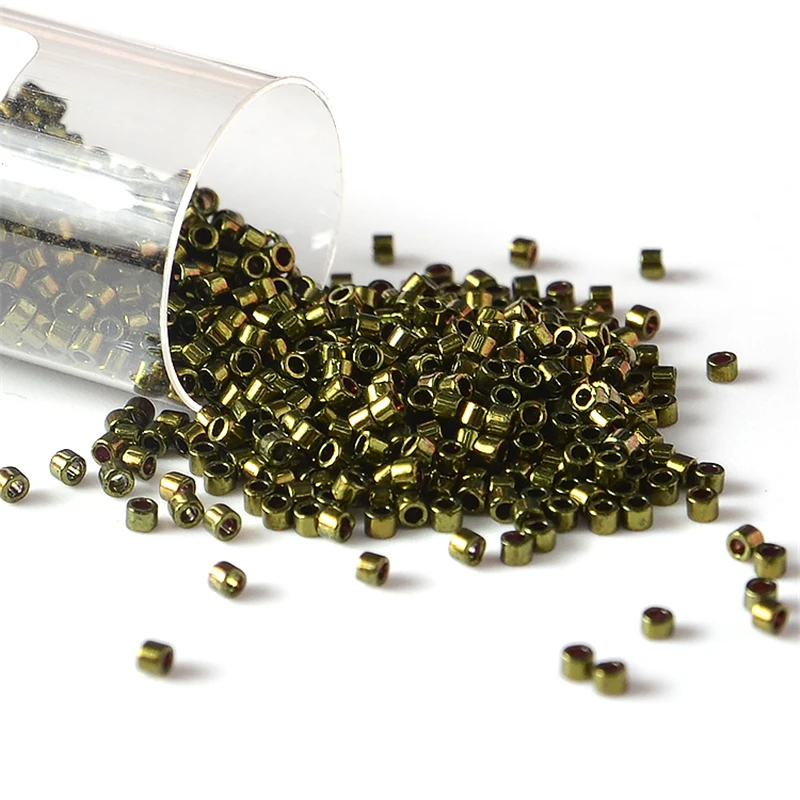 10g/Röhre Miyuki Delica Glas Japanische Perlen Metallische Rocailles Runde Spacer Für DIY Handgemachten Schmuck Machen – Detail 2