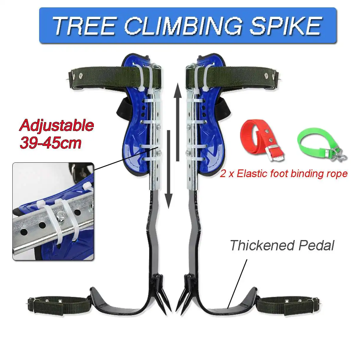 Adjustable Tree Climbing Spike Set Safety Belt Adjustable Lanyard Rope Rescue Belt Stainess Steel Camping Accessories