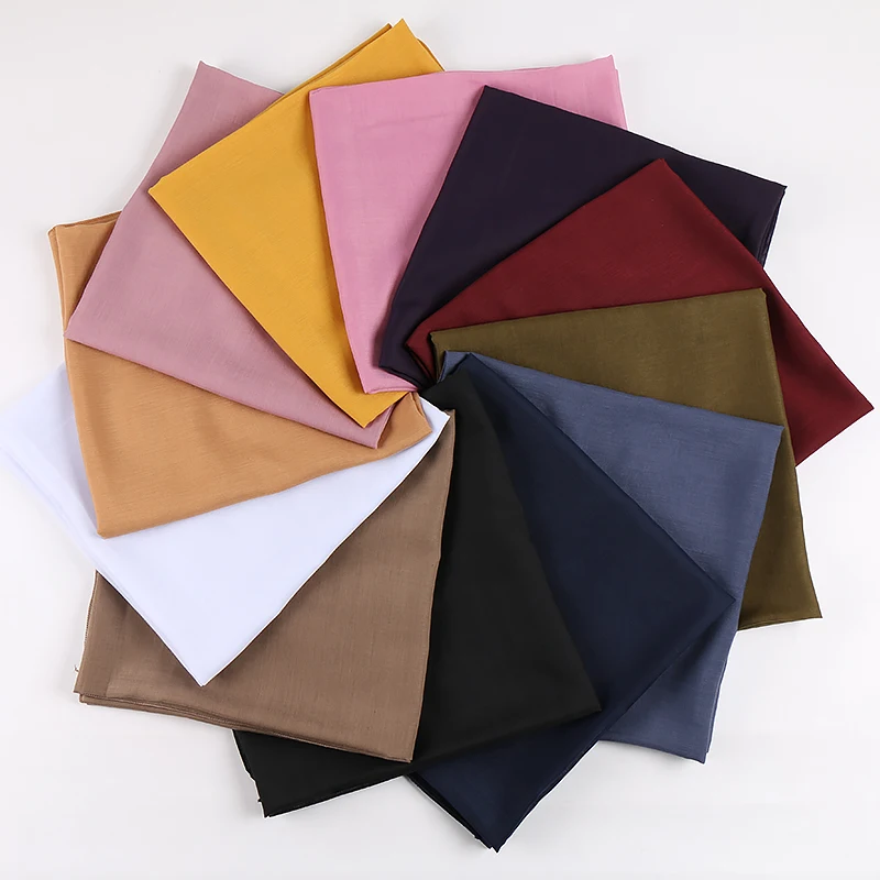 110*110cm plain voile scarf suqre scarves women Muslim Headscarf Summer Thin Hijab Turban Islamic Arab Head Wrap