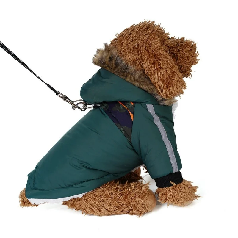 Vestiti per animali domestici Cappotto per cuccioli Inverno caldo più giacca di velluto Abbigliamento riflettente impermeabile per cani di piccola