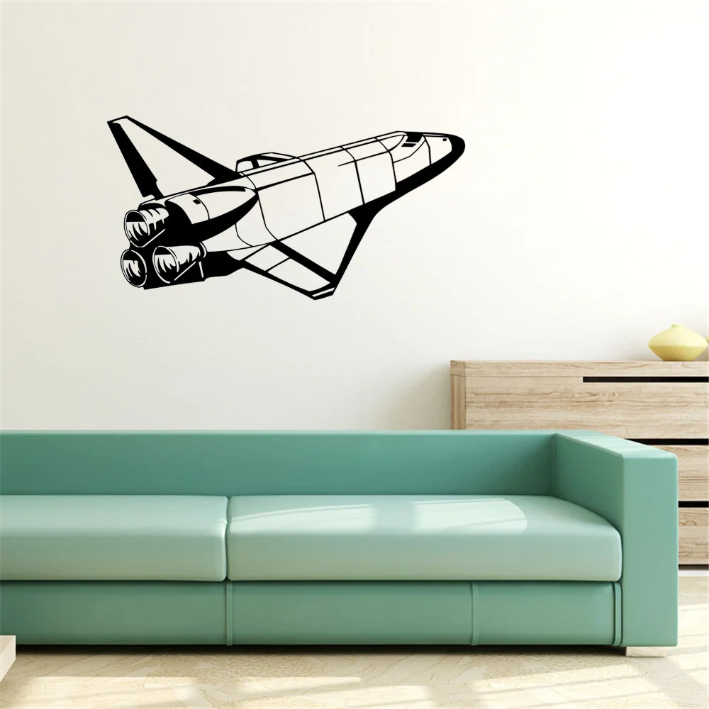 New Arrival Wall Stickers Space Shuttle Wall Decals Vinyl Art Stickers Home Decor Kids Bedroom Rocket Murals