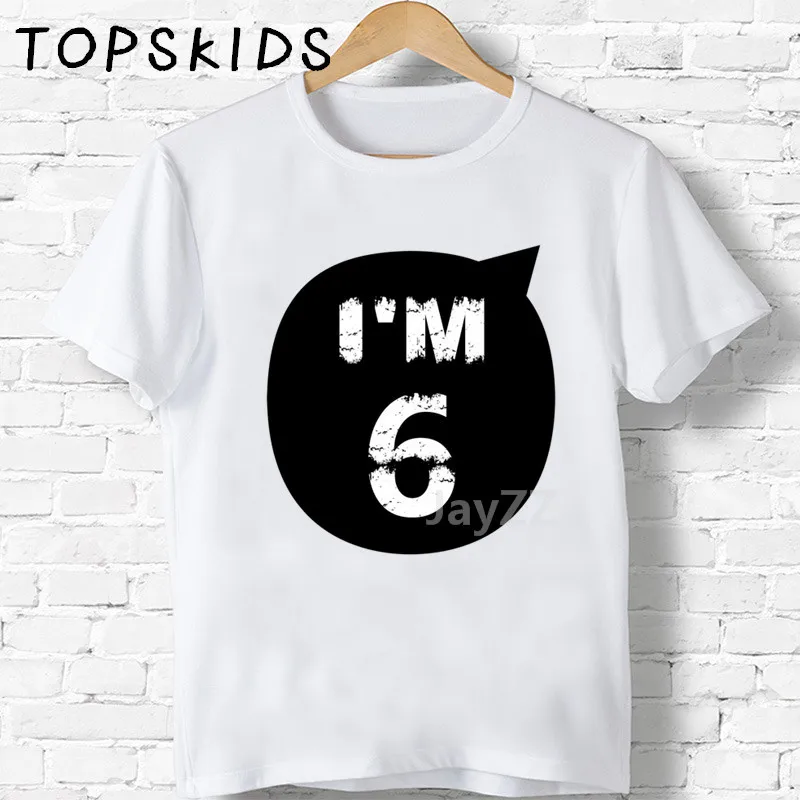 2024 Children Happy Birthday I'M 1 2 3 4 5 6 7 8 9 10 Years Number Print T-shirts Boys & Girls Baby Tops Kids Summer T shirt