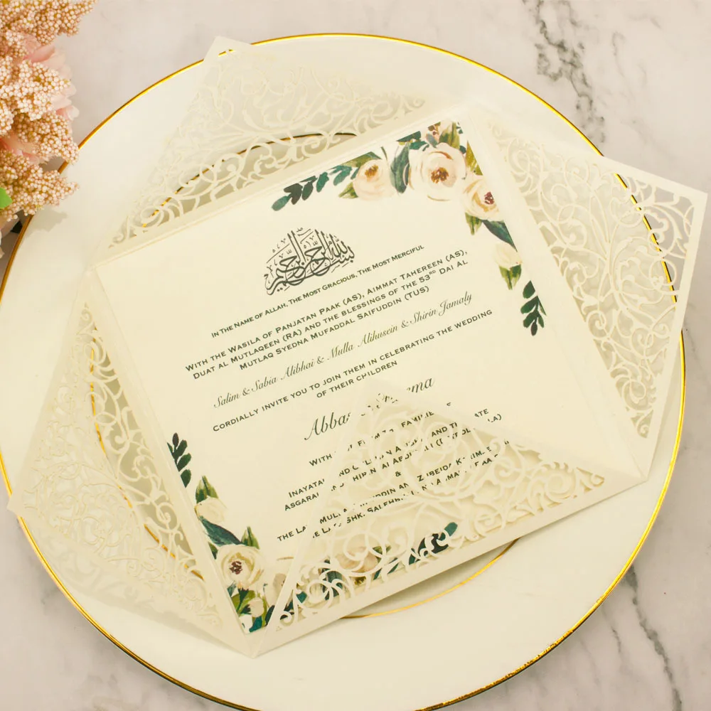 1X sample Invitation Card Silver Rose Gold Glittery Laser Cut Wedding Invitations marriage Invite Greeting cards birthday party