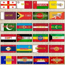 【 Yzfq 】 Katar Oman Ägypten Kroatien Malta Flagge Metall Zeichen Souvenir dekorative Wand kunst Restaurant Shop Wohnkultur 30x15cm DC-1321A