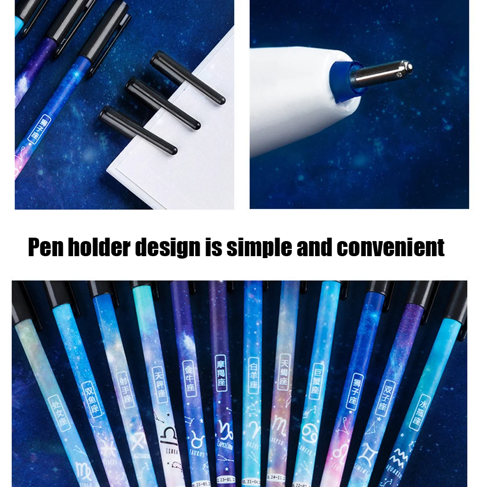 24 Pcs/Lot 0.38 mm Erasable Gel Pen Set Blue/Black Ink Ballpoint Refill Rods Washable Handle School Writing Supplies Stationery