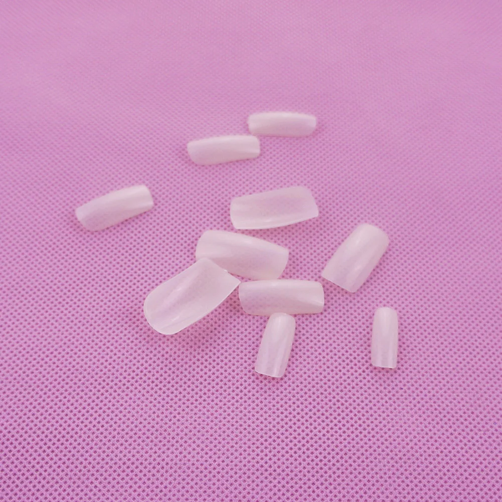 500ชิ้น/กล่องเคล็ดลับเล็บครึ่งปลอมเล็บปลอมฝรั่งเศสเล็บอะคริลิคประดิษฐ์เจล UV เล็บชุด DIY Clear/ธรรมชาติ/สีขาว