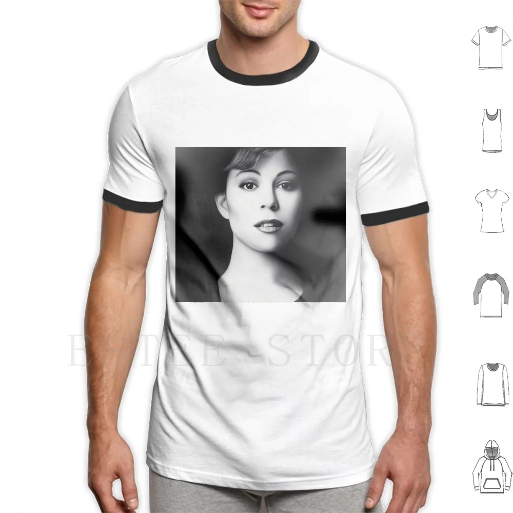 Illustration 1995 T Shirt Print Cotton Singer Iconic Famous Legend Icon Rnb Pop Hip Hop Music Fanart Realistic Realism