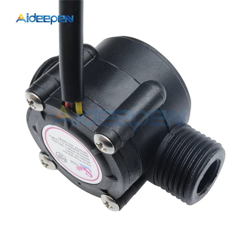 DC 5V-18V Water Flow Sensor Flowmeter Hall Flow Sensor Water Control Liquid Flow Sensor Switch 12V 1-30L/min 2.0MPa YF-S201