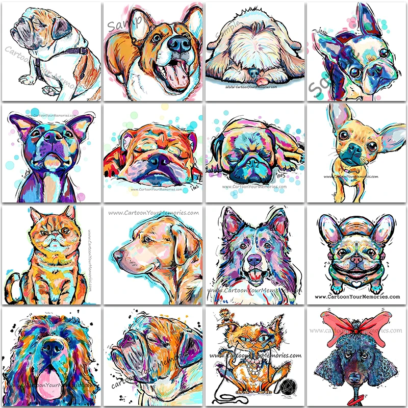 

5D DIY Diamond Painting kit animal cat dog Bulldog puppy Full Square&Round Diamond mosaic embroidery Cross stitch home decor Art
