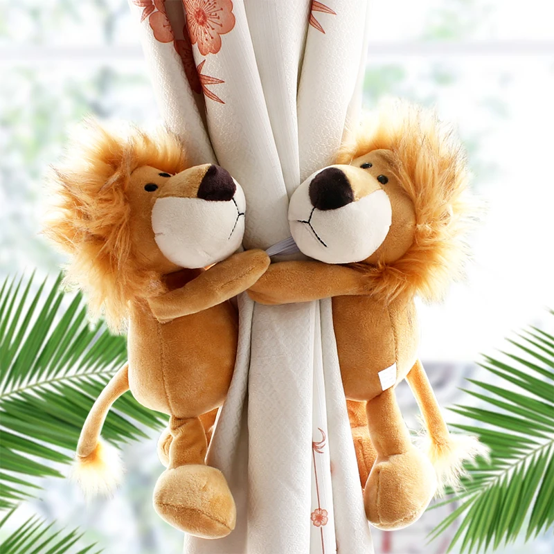 2pcs Jungle Forest Animals Curtain Tieback Holder Hooks Tie Backs Children Room Decoration Accessories Holdback Curtain Straps