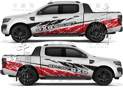 

Наклейки на автомобиль для Ford Ranger Raptor F150, кузов снаружи, персонализированные спортивные модные наклейки на заказ, модифицированные наклейки на пикап и грузовик