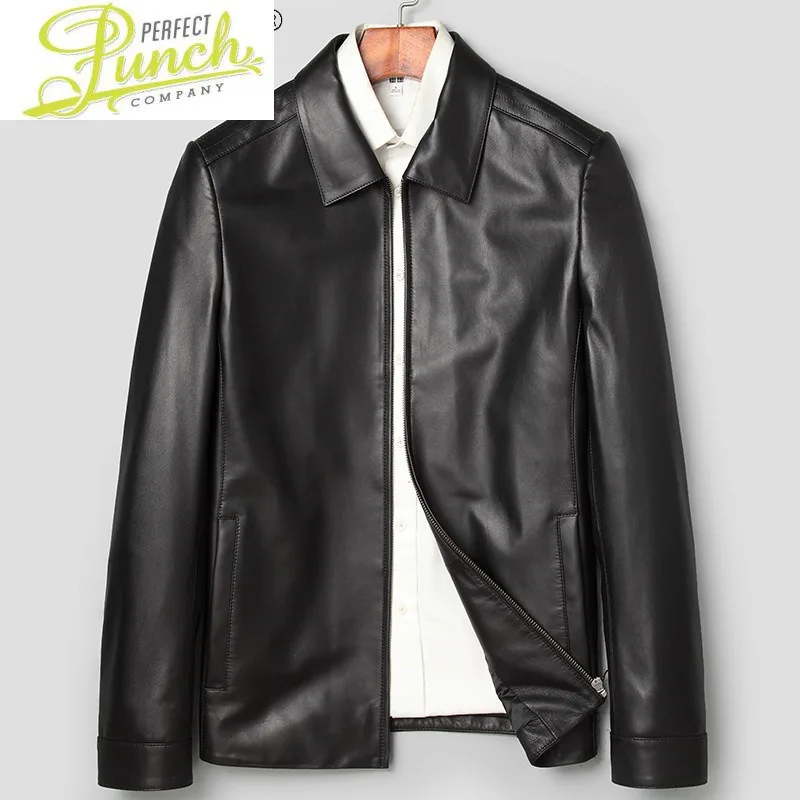 

Autumn 2021 Genuine Sheepskin Leather Jackets Male Biker Jacket for Men Black Thin Men's Clothes Jaqueta Masculina Gmm37