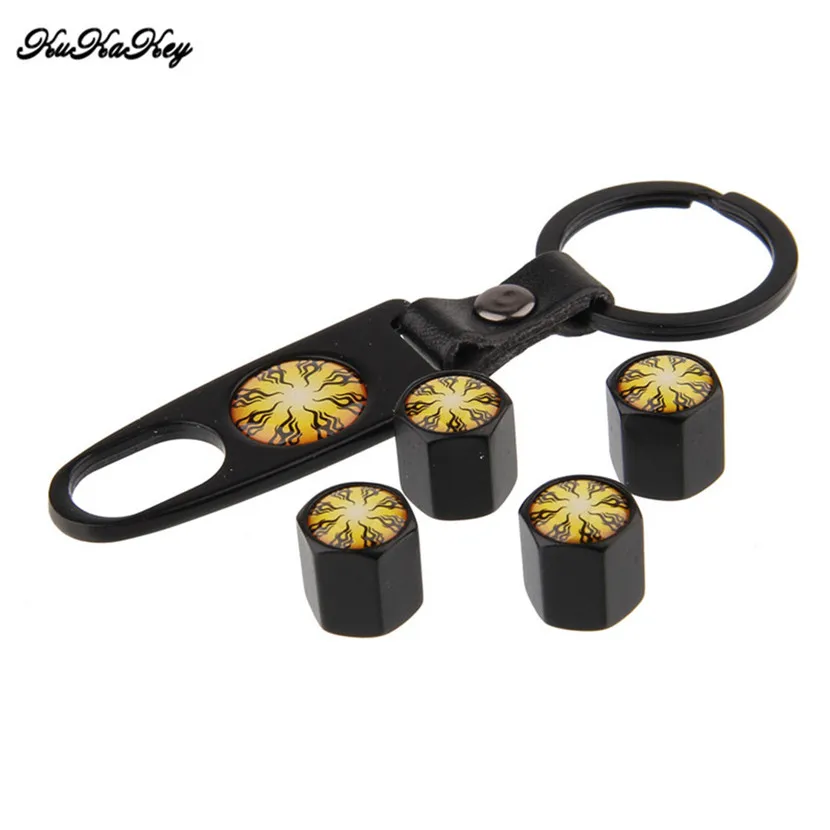 Car Tire Wheel Valve Caps With Keyring Keychain Tyre Valve Dust Caps For Suzuki Samurai Gorra Accessories Moto Bicycle Parts