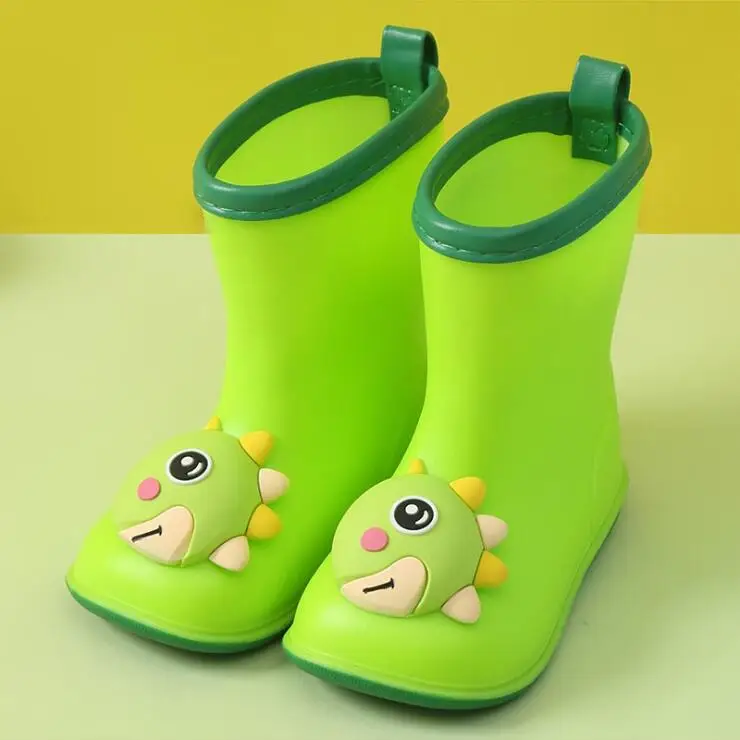 New Style 3D Children\'s Rain Boots Kids Baby Cartoon Water Shoes Infant Waterproof Non-Slip Warm Water Shoes Rubber Boots