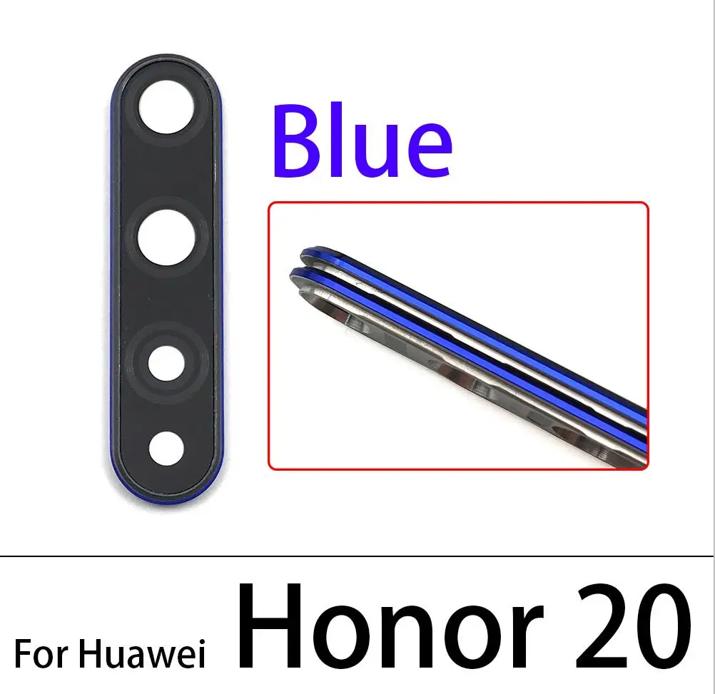 New Back Camera Glass Lens Cover with Frame Holder Replacement Part For Huawei Honor 20 Pro / 20