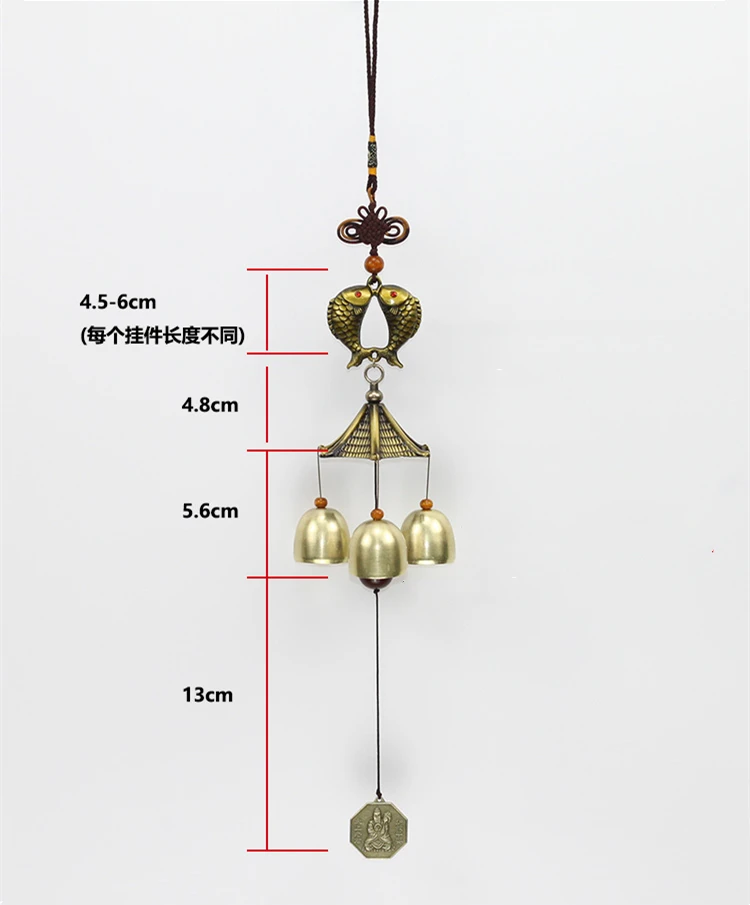 Pure copper wind chime pendant door decoration, Feng Shui wind chime, zhenzhai, Zhaocai, doorbell pendant