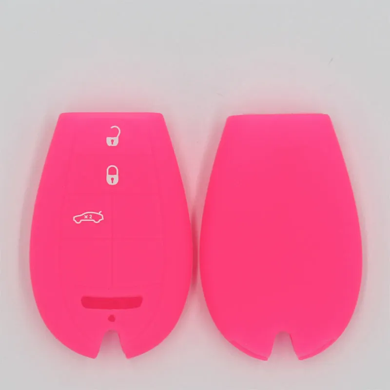 2PC For  Chrysler 300 Silicone Key Cover For Dodge JCUV Ddart For Jeep Grand Cherokee Compass Patriot Key Bag