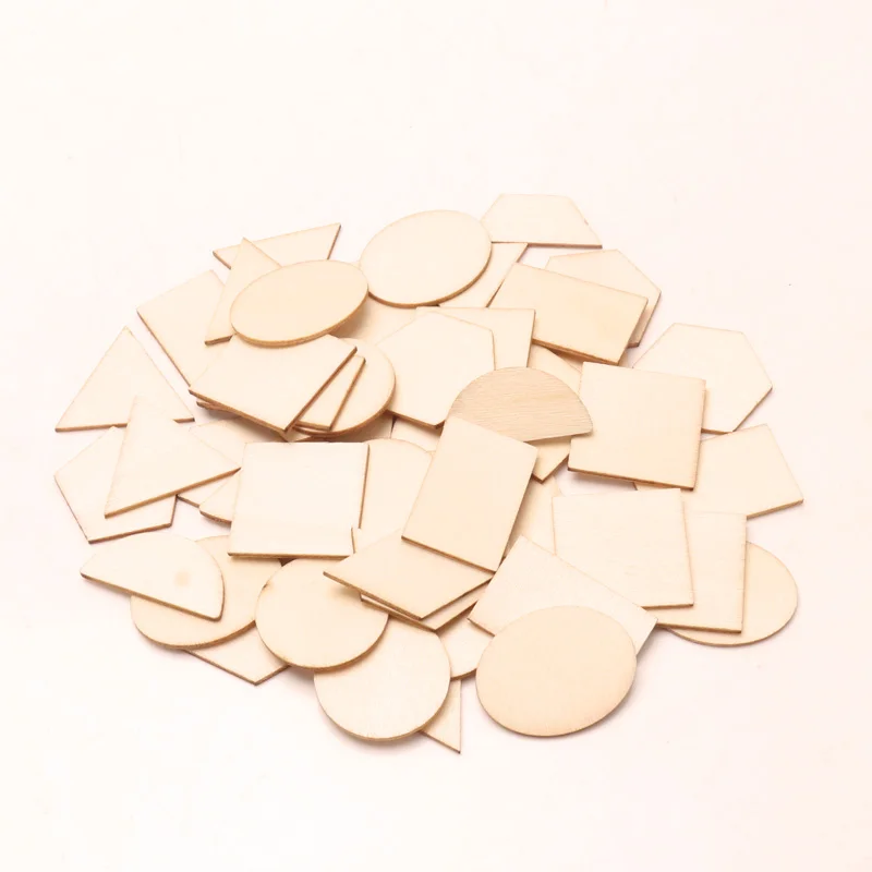 Mix Natural Wooden Square  Ornament Handmade Wooden Crafts Accessory Home Decoration Scrapbookings Painting DIY 10-20mm 100pcs