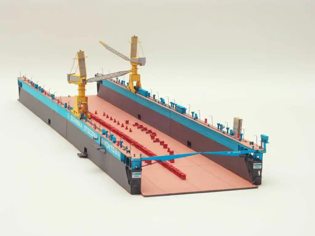 1:400 Scale Ostrow II Poland Floating Dock DIY Handcraft Paper Model Kit Handmade Toy Puzzles