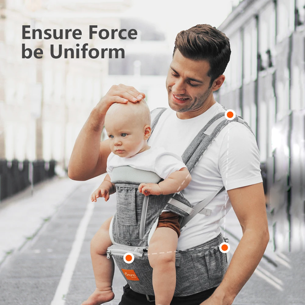 

Baby Carrier with Hip Seat Breathable & Detachable Design Adjustable Strap Multifunctional Ergonomic Baby Safety Carriers Waist