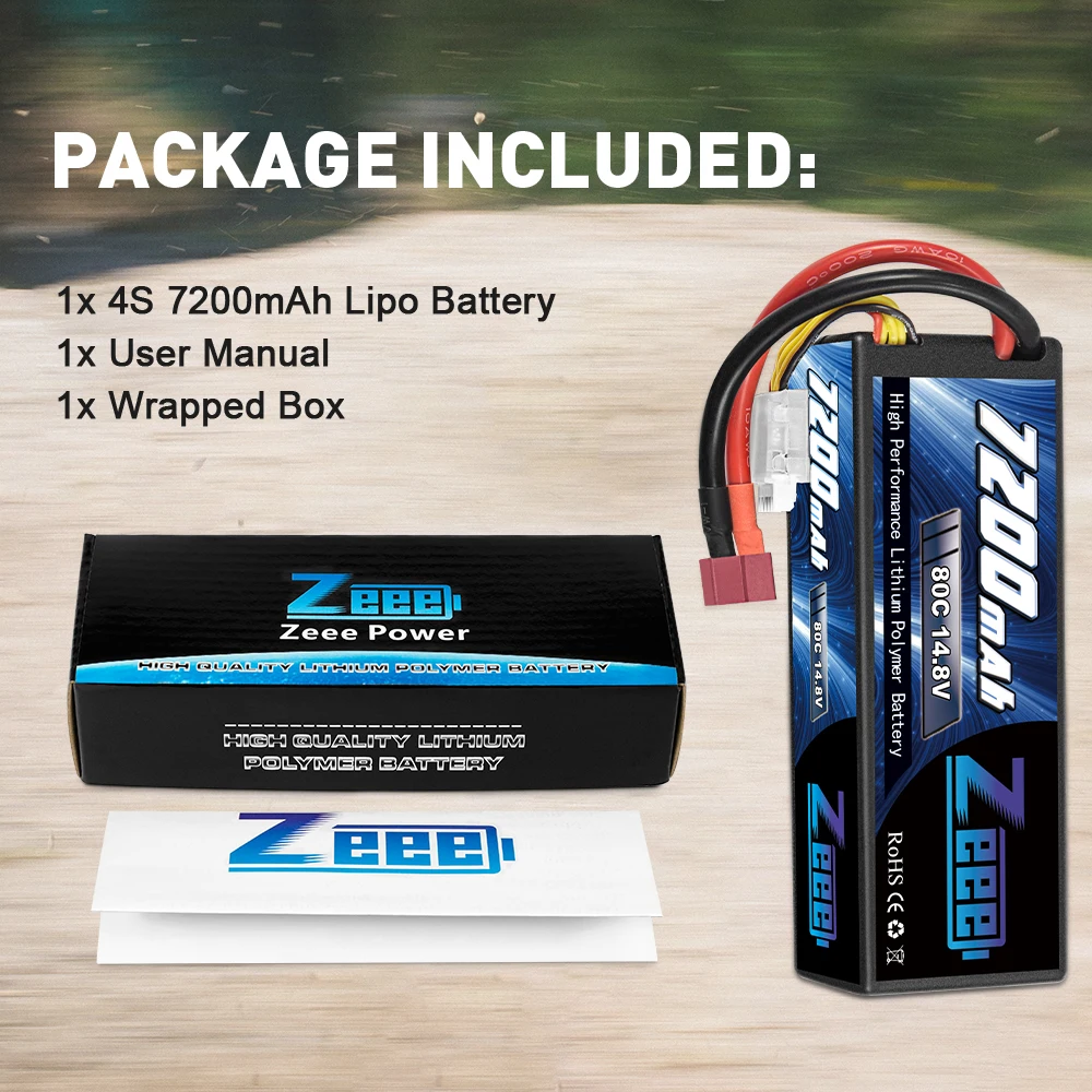 Zeee 4S 7200mAh Lipo batteria 14.8V 80C con Deans Plug Hardcase per RC Car Truck Tank RC Buggy Truggy Racing Hobby Model Parts