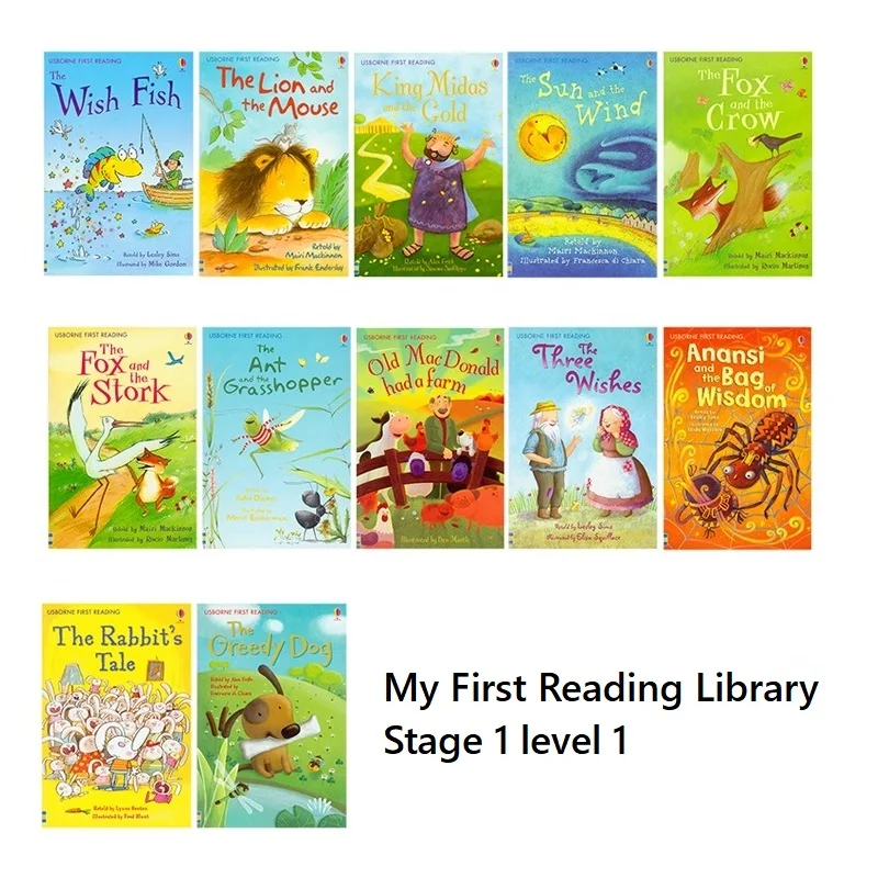 

Usborne My First Reading Library Stage 1 level 1 English Book Child Kids Word Sentence Education Fairy Tale Story Book Age 3-9