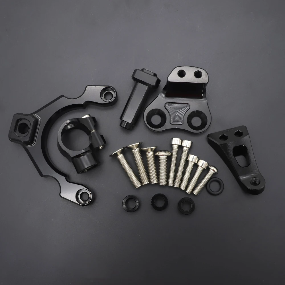 Fiber Carbon Steering Damper Stabilizer Motorcycle For Kawasaki Z900 Z 900 Dampers Mount Bracket Support Kit 2023-2017