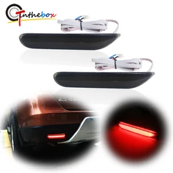 Smoked / Red Lens Red LED Rear Bumper Reflector Brake Tail, Fog Lights w/ Sequential Turn Signal For Infiniti Q50 QX56 Nissan