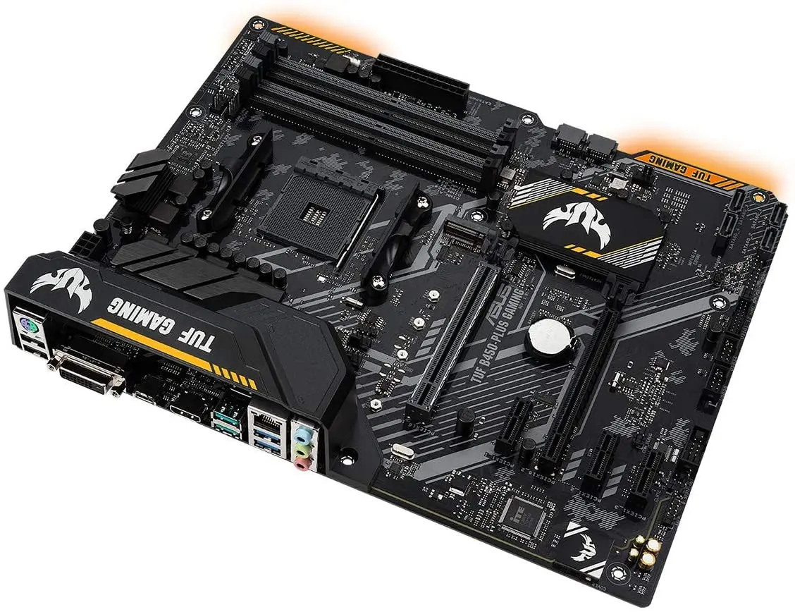 Imagem -04 - Asus Tuf B450m-plus Gaming Amd Ryzen Am4 Ddr4 Hdmi Dvi-d M.2 Matx Placa-mãe