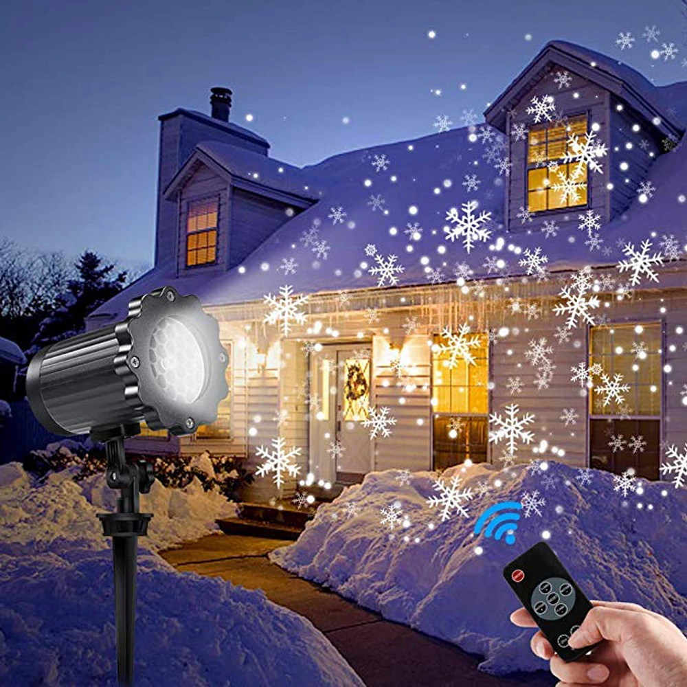 ตกแต่งคริสต์มาสเลเซอร์ปาร์ตี้ไฟโคมไฟสําหรับ Home Blizzard PROJECTION MINI Snow White Blizzard Highlight เลเซอร์โปรเจคเตอร์