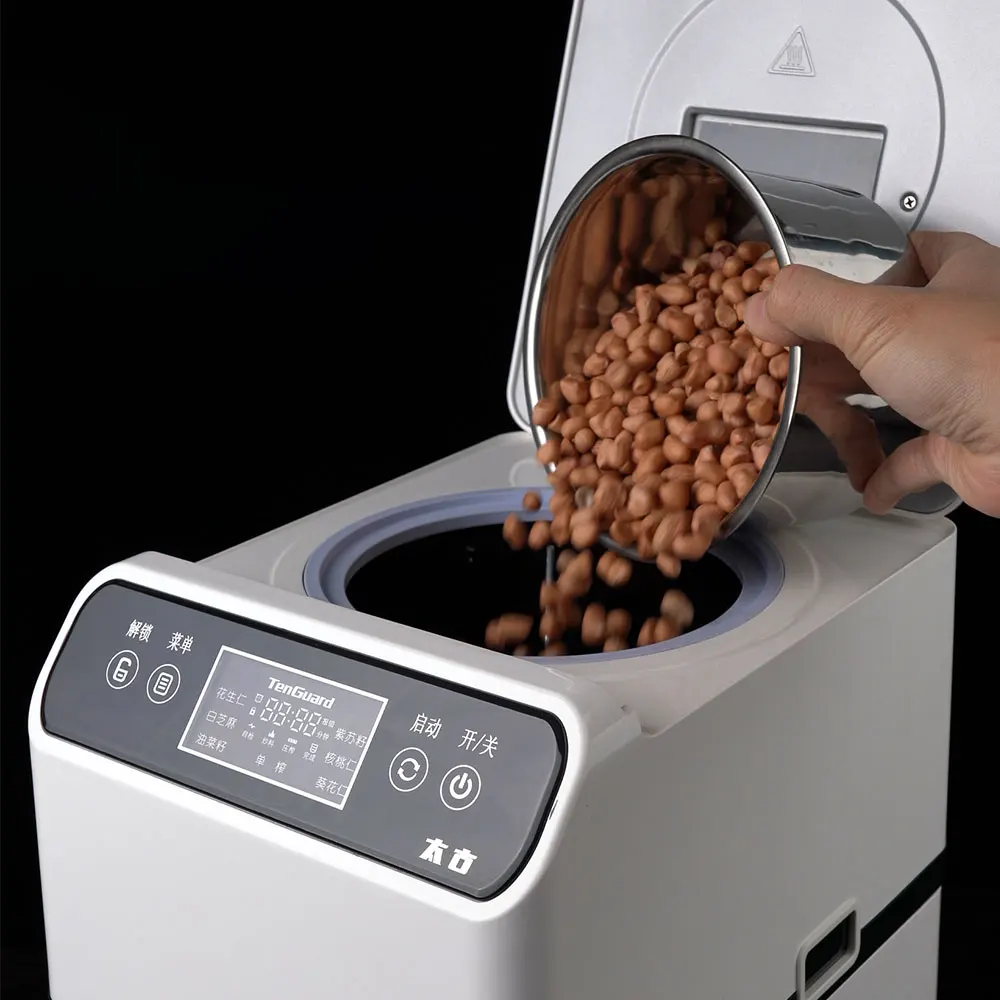 Prensa de aceite pequeña inteligente para el hogar, totalmente automática, para hornear y presionar aceite