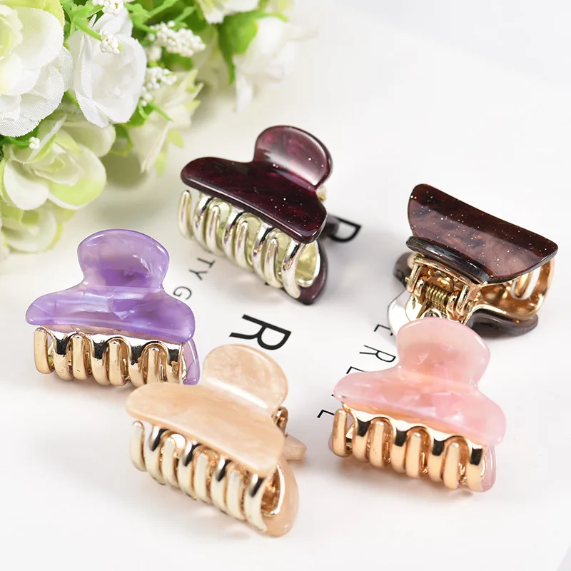 Fashion Multiple Style Sizes Acrylic Solid Color Shining Hairpin Bath Pan Hair Claw for Women Girl Hair Accessories Headdress