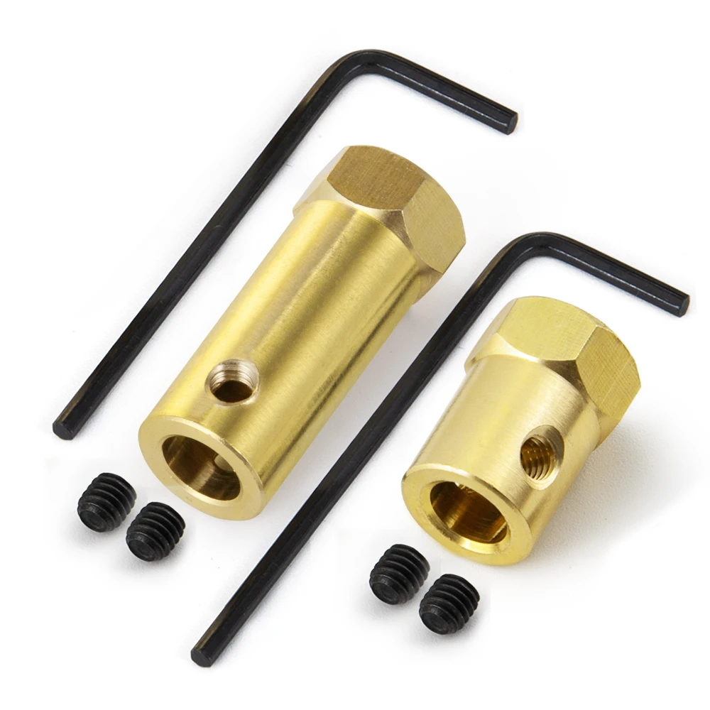 YEAHRUN 12mm Hex Brass Extended Hexagonal Shaft Coupling Motor Transmission Connector for 1/10 RC Car Model Wheels Parts