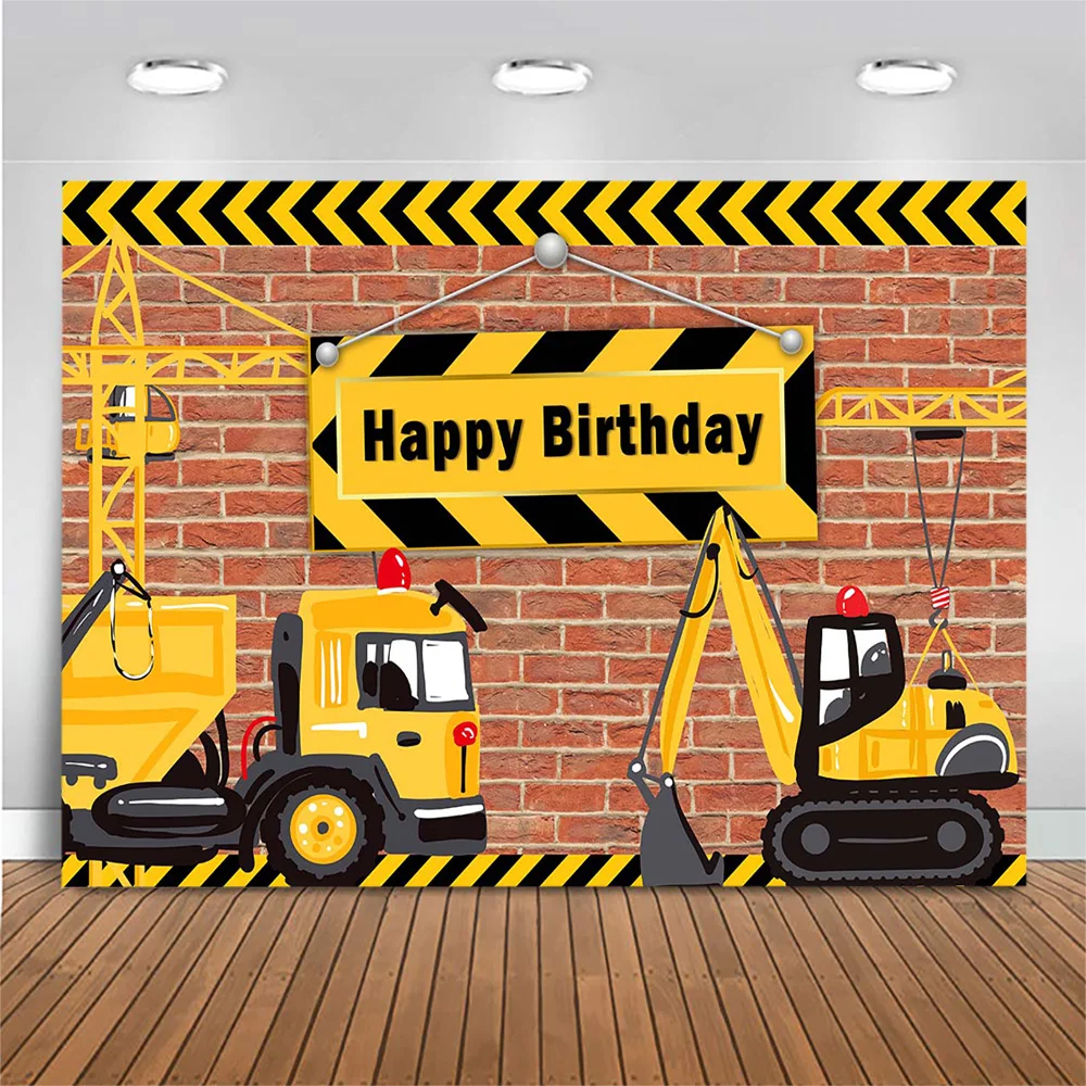 MOCSICKA Boy عيد ميلاد خلفية التصوير الفوتوغرافي حفارة البناء شاحنة حفلة عيد ميلاد صورة خلفية استحمام الطفل ديكور الاستوديو