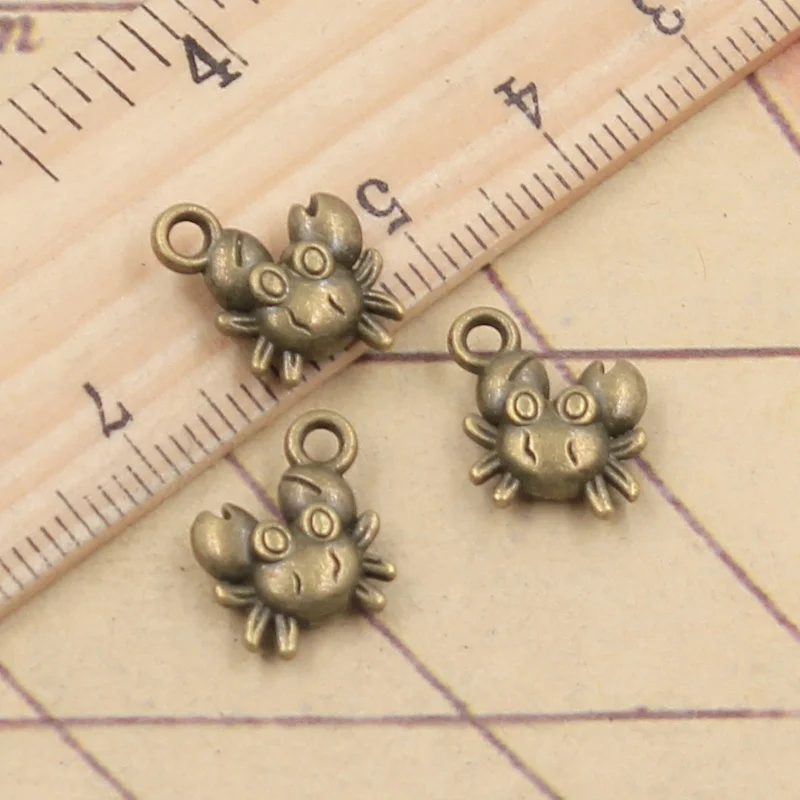 20 sztuk Charms kraba 12x11mm tybetański brąz srebrny kolor wisiorki antyczny tworzenia biżuterii DIY Handmade Craft — zdjęcie 3