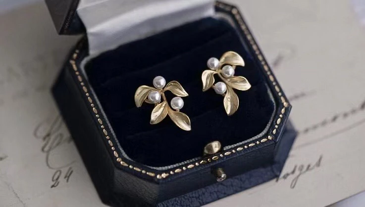

Leaf 925 Sterling Silver Earrings Mountings Findings Base Mountings Jewelry Parts Accessories for Pearls Beads Jade Crystal