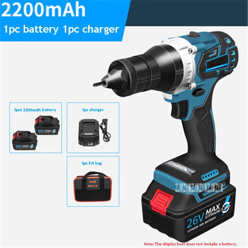 MF-9616 Brushless Memukau Gun Automatic Rivet Nut Gun Listrik Blind Rivet Gun dengan Baterai Lithium 26V5200mAh / 26V2200mAh
