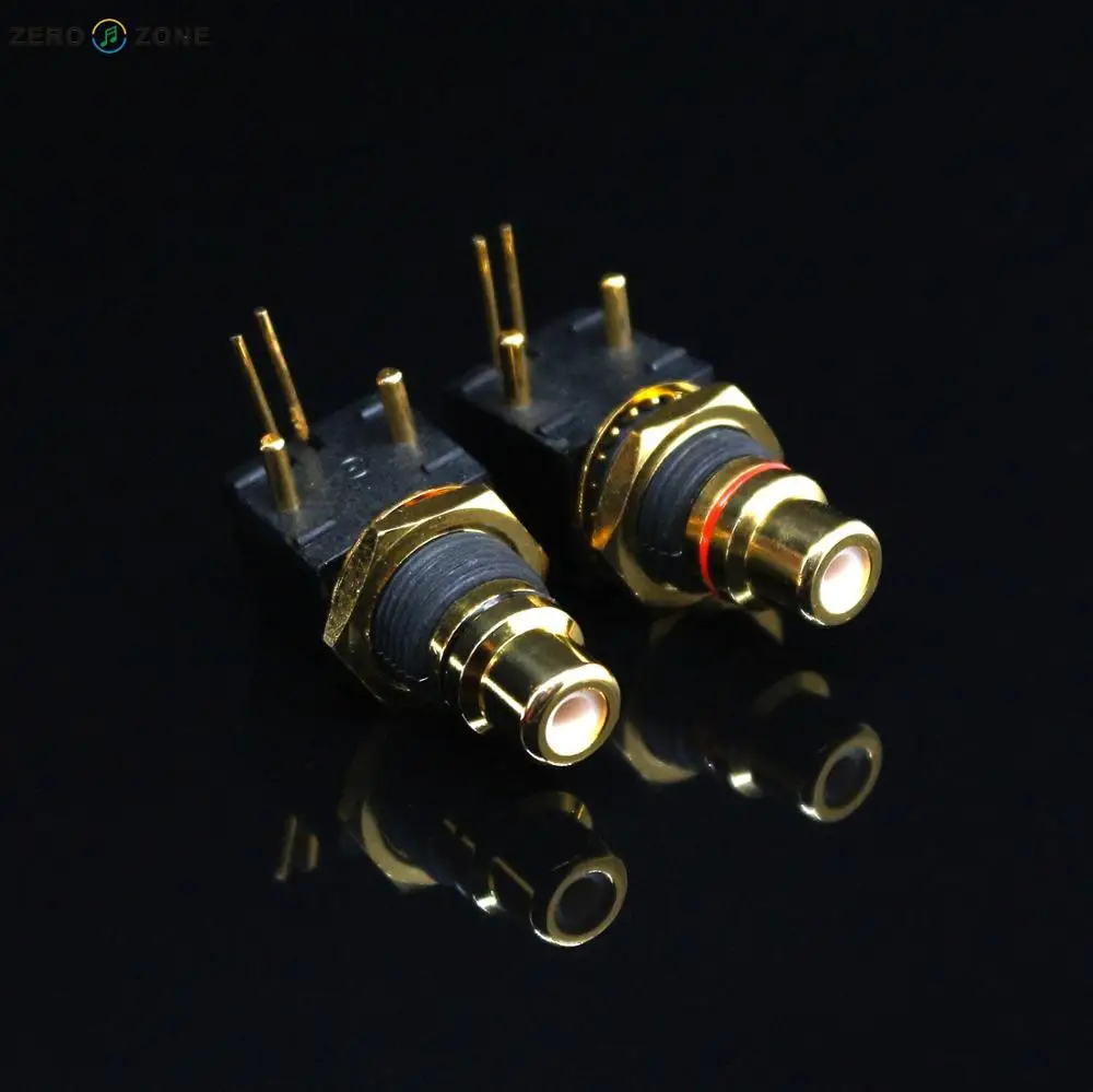One Pair Hi-End Gold-Plated Copper Plate Inserted RCA Socket Weld Socket
