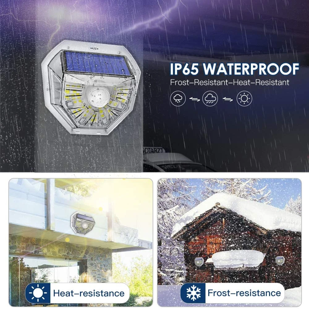 Solar Wall Light Motion Sensor Outdoor IP65 Waterproof Decorative Fence Light, Suitable for Staircase Courtyard Path Garage