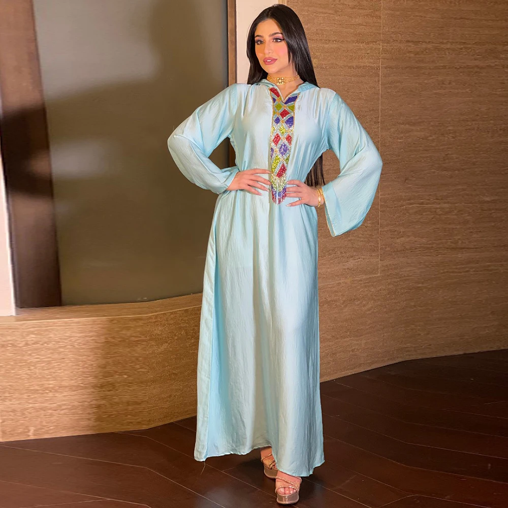 

Abaya Dubai Fashion Islam Muslim Dress Kaftan Tassel Caftan Dresses Women Djellaba Robe Longue Vetement Musulmane Femme Wy161