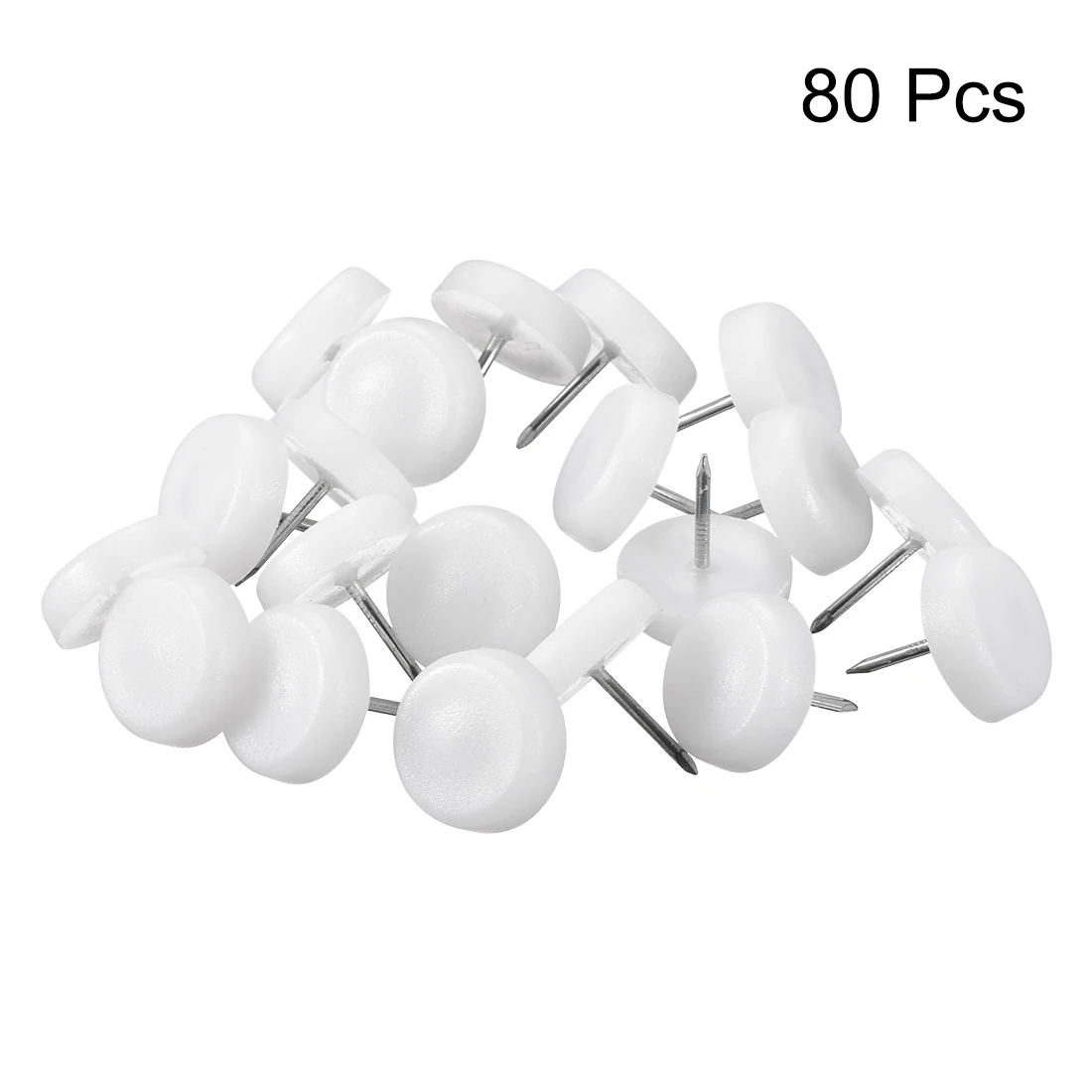 Uxcell 20/40/60/80 stücke Möbel Füße Nagel Kunststoff Glide Nägel Stuhl Tisch Bein Protector Pads 16/20/22mm durchmesser Weiß