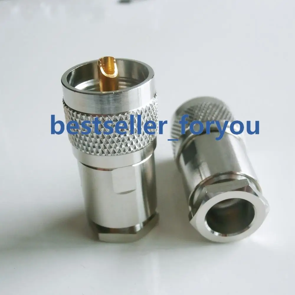 1x PL259 UHF Male Plug Clamp Rf Connector For LMR400 RG8 RG213 RG214 Coaxial Cable