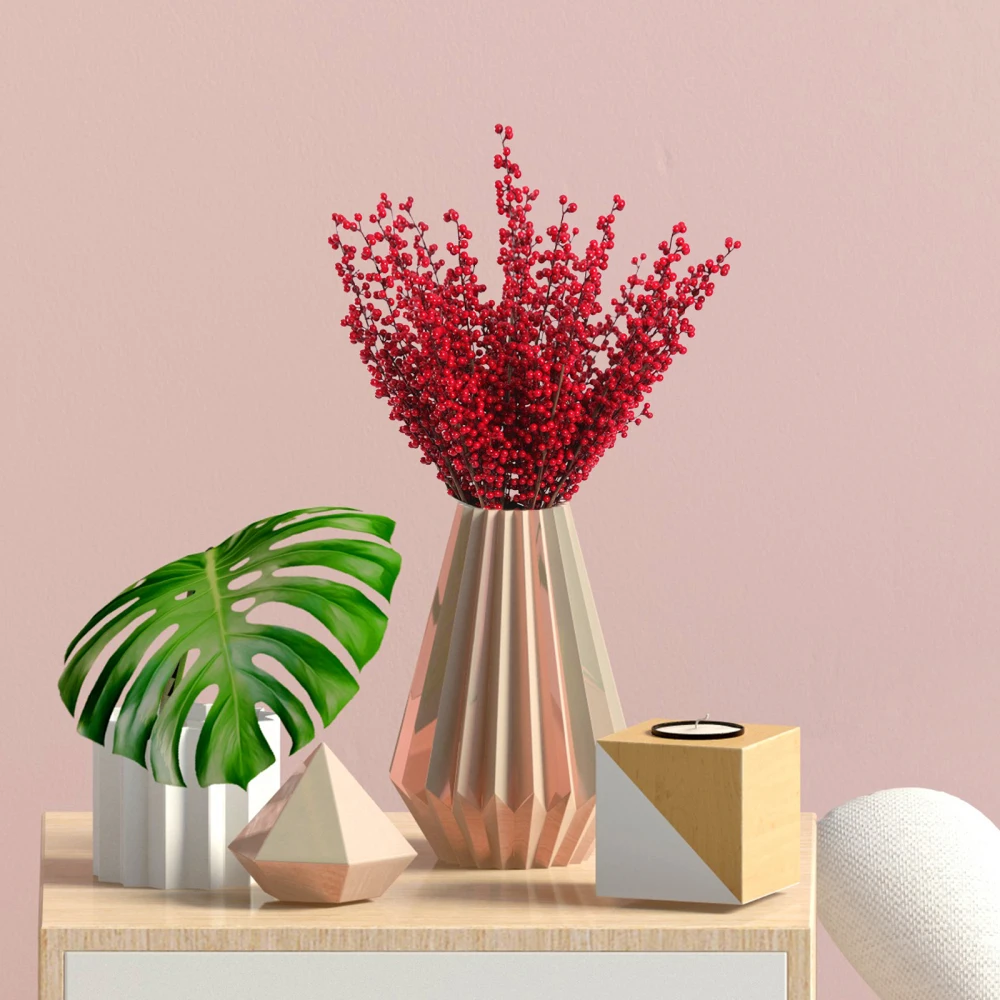 Getrocknete Blumen Ornamente Schaum Wohnzimmer Rot 65CM Weihnachten DIY Dekorative Zubehör Simulation Anlage Künstliche Berry Zweig